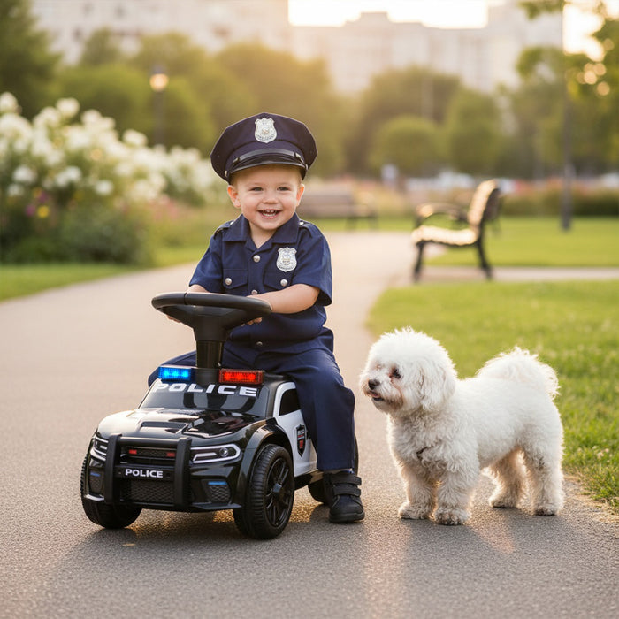 Police Kids Push Ride on Car with Steering Wheel and Siren Sounds for Kids Aged 18M+-