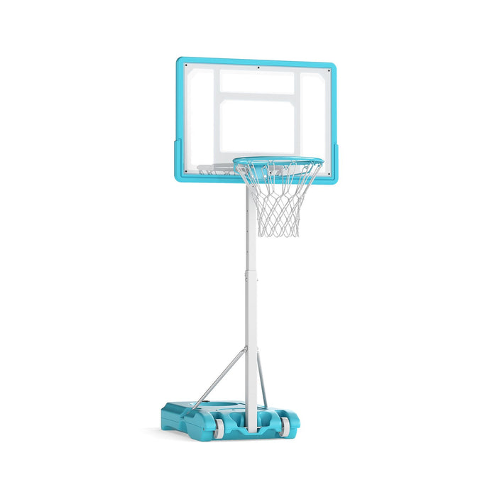 Pool Basketball Hoop Poolside Basketball Goal with 83 cm Shatterproof Backboard-