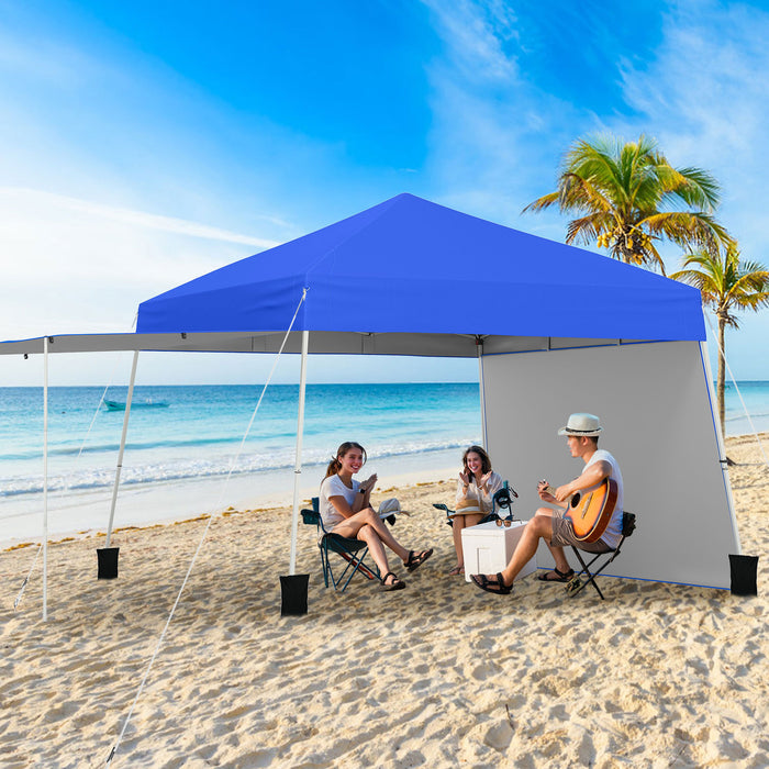 Pop up Canopy Tent with 2 Sidewalls Easy Setup Outdoor Sun Shelter-