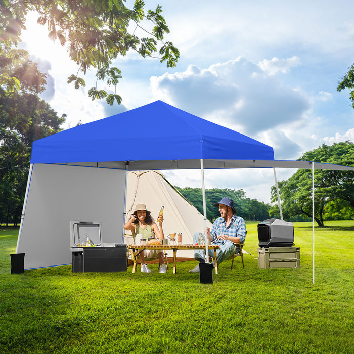 Pop up Canopy Tent with 2 Sidewalls Easy Setup Outdoor Sun Shelter-