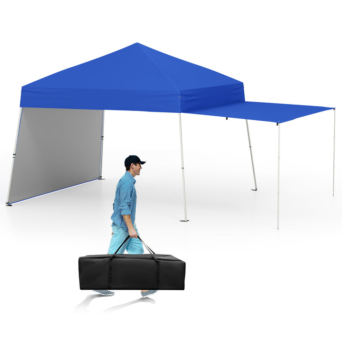 Pop up Canopy Tent with 2 Sidewalls Easy Setup Outdoor Sun Shelter-