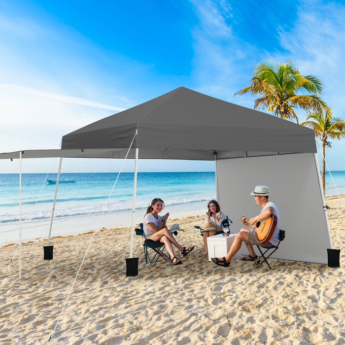 Pop up Canopy Tent with 2 Sidewalls Easy Setup Outdoor Sun Shelter-