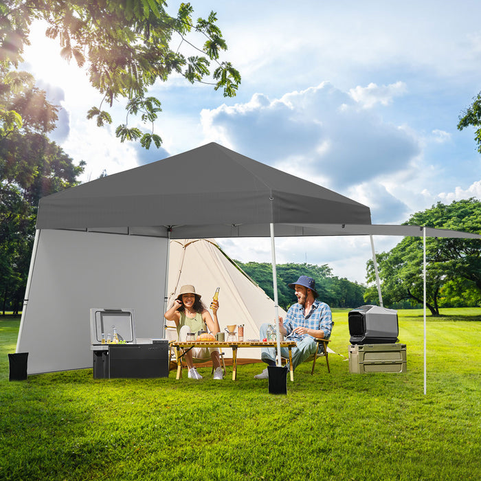 Pop up Canopy Tent with 2 Sidewalls Easy Setup Outdoor Sun Shelter-
