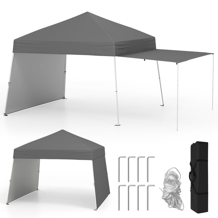 Pop up Canopy Tent with 2 Sidewalls Easy Setup Outdoor Sun Shelter-