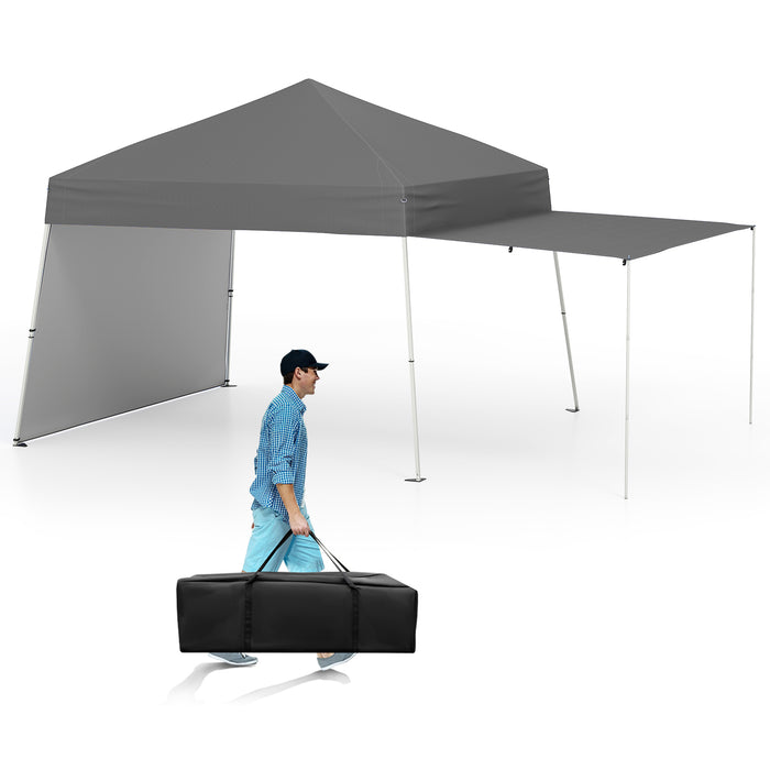 Pop up Canopy Tent with 2 Sidewalls Easy Setup Outdoor Sun Shelter-