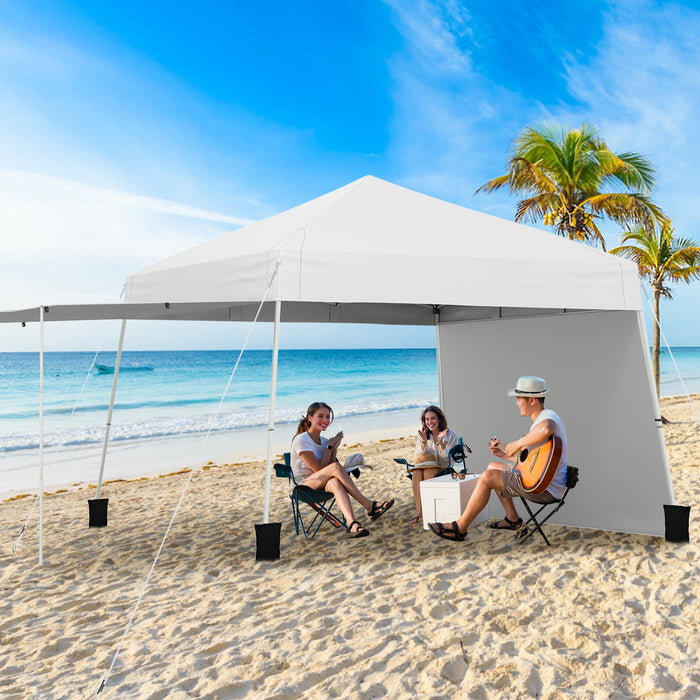Pop up Canopy Tent with 2 Sidewalls Easy Setup Outdoor Sun Shelter-