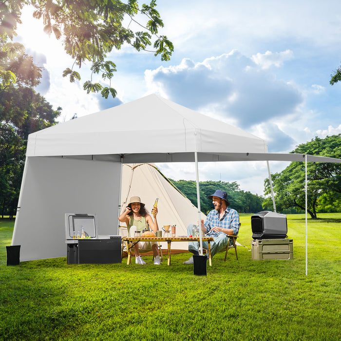 Pop up Canopy Tent with 2 Sidewalls Easy Setup Outdoor Sun Shelter-