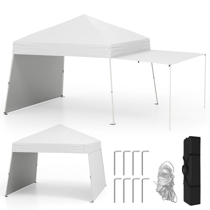 Pop up Canopy Tent with 2 Sidewalls Easy Setup Outdoor Sun Shelter-