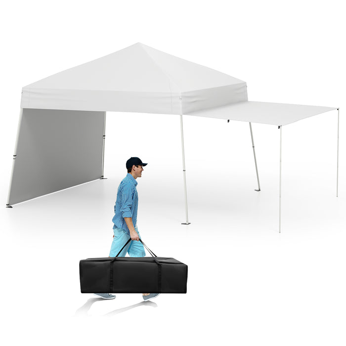 Pop up Canopy Tent with 2 Sidewalls Easy Setup Outdoor Sun Shelter-