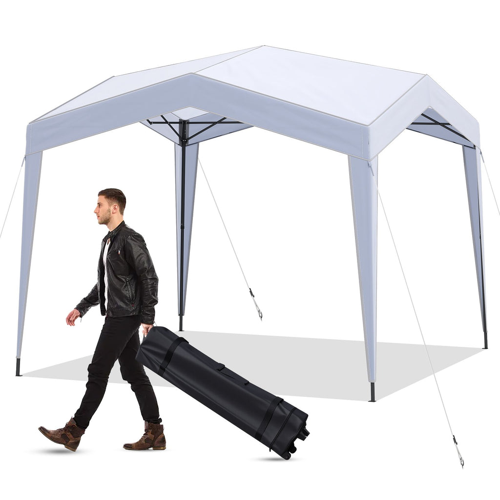 Pop up Canopy Tent with Portable Wheeled Bag 8 Stakes 4 Wind Ropes-