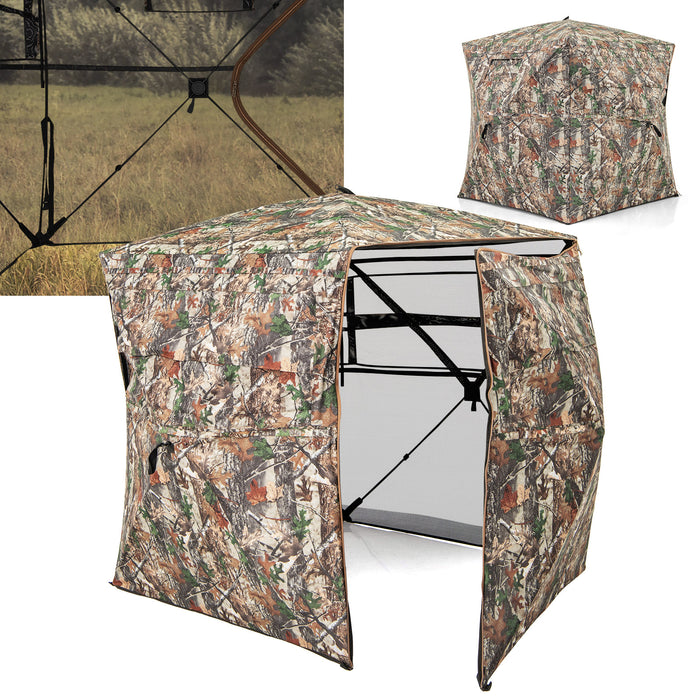 Pop-up Hunting Blind 360-Degree One Way See Through Ground Blind