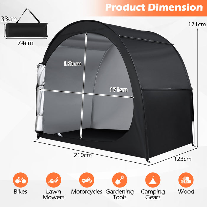 Portable Bicycle Shed with Waterproof PU Coated Oxford Fabric-