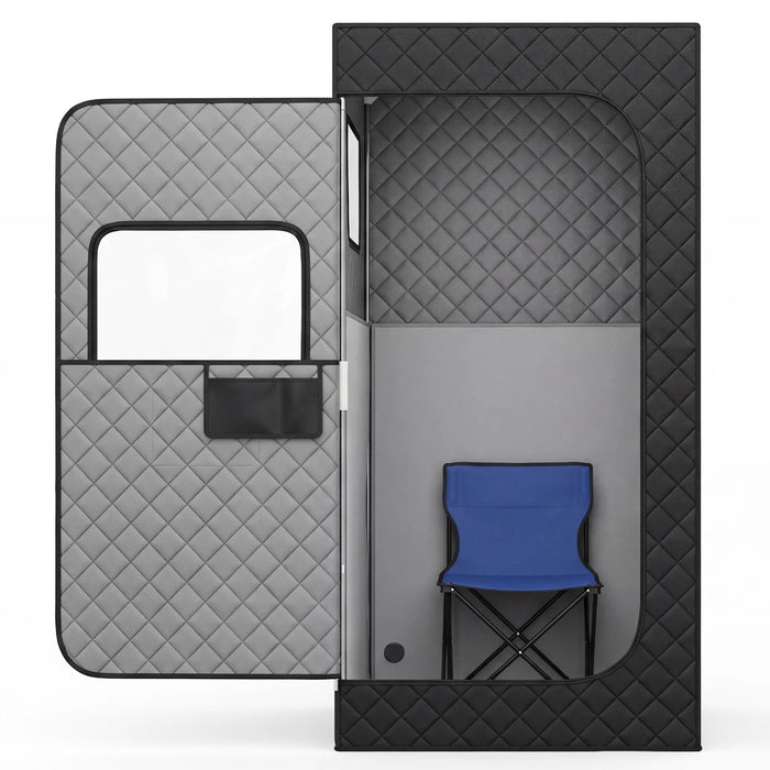 Portable Far Infrared Sauna Box for Home with Heated Foot Pad-