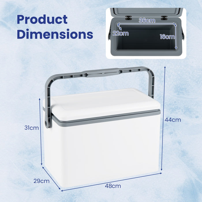 Portable Hard Cooler 12 L Injection Molded Insulated Ice Chest with Easy-Grip Handle-