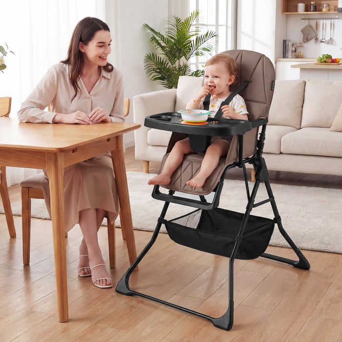 Portable High Chair with 3-Level Adjustable Tray and Footrest-
