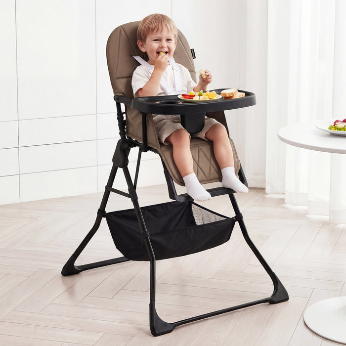 Portable High Chair with 3-Level Adjustable Tray and Footrest-