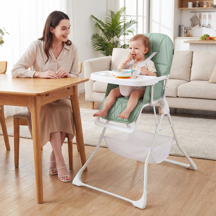 Portable High Chair with 3-Level Adjustable Tray and Footrest-