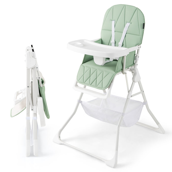 Portable High Chair with 3-Level Adjustable Tray and Footrest-