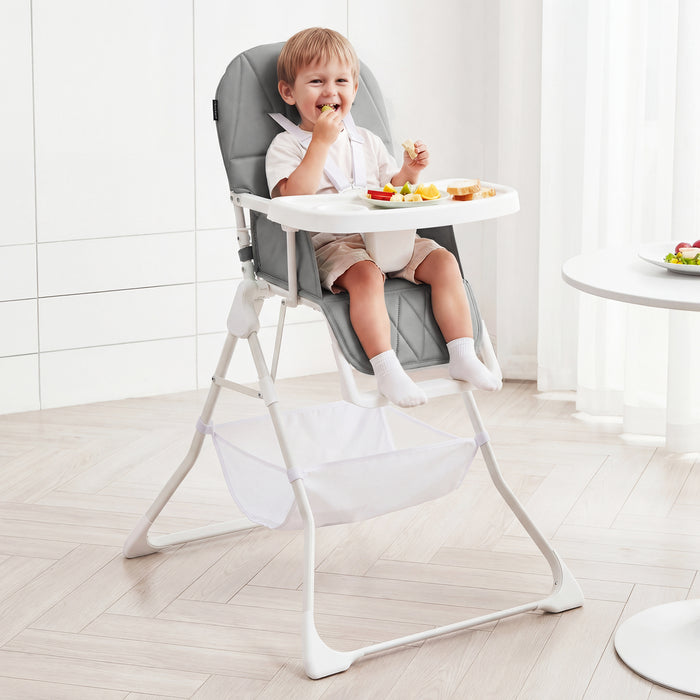Portable High Chair with 3-Level Adjustable Tray and Footrest-