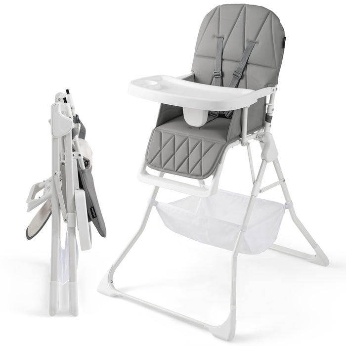 Portable High Chair with 3-Level Adjustable Tray and Footrest-