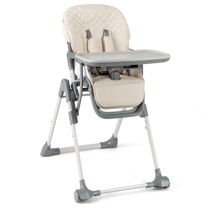 Portable Adjustable Highchair with Footrest and Detachable Tray for Babies-