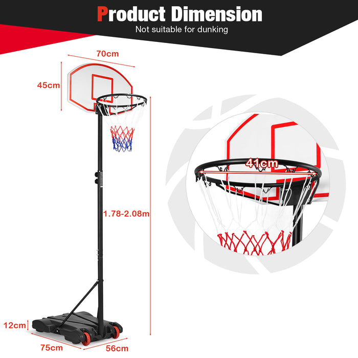 Basketball Hoop Mobile Model - Portable, with Wheels and 28" Backboard - Ideal for Kids, Youth, Adults, and Family Usage