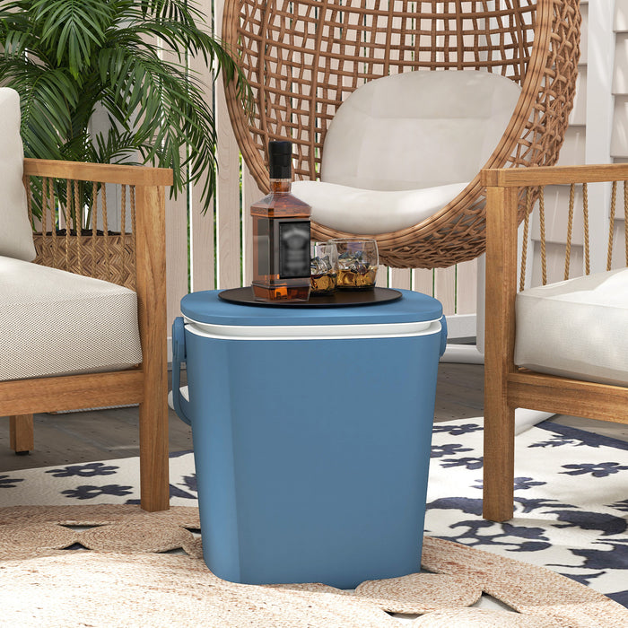Portable Cooler Side Table with Handle and Bottle Opener-