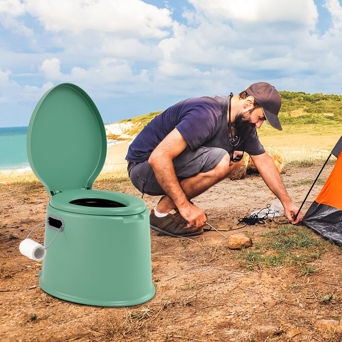 Portable Travel Toilet with Detachable Inner Bucket and Removable Toilet Paper Holder-
