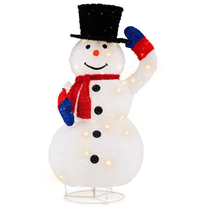 Pre-Lit Christmas Snowman with 120 Built-in LED Lights for Lawn