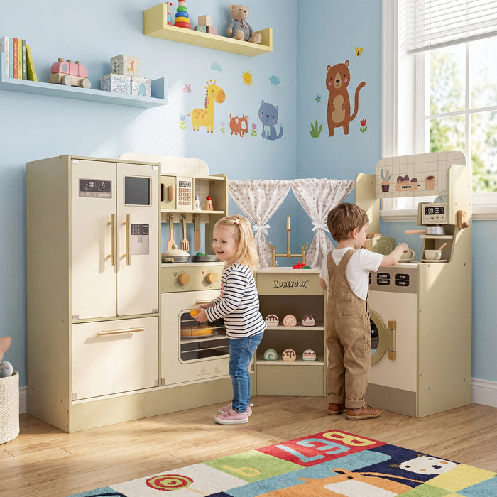 Pretend Play Kitchen Playset with Faucet and Dishwasher-