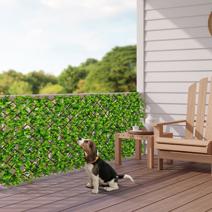 Decorative Fencing Panel with Real Willow Frame for Balcony Patio-Purple