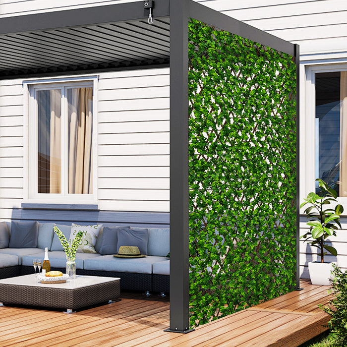 Decorative Fencing Panel with Real Willow Frame for Balcony Patio-Purple