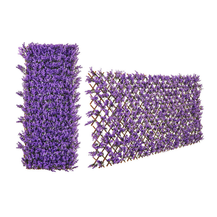 Decorative Fencing Panel with Real Willow Frame for Balcony Patio-Purple