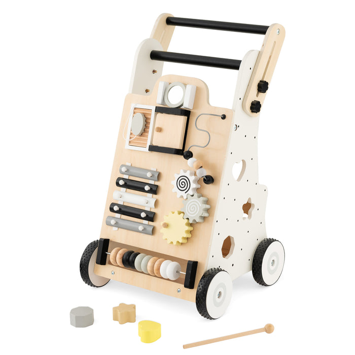 Push and Pull Wooden Baby Walker with Double Handles