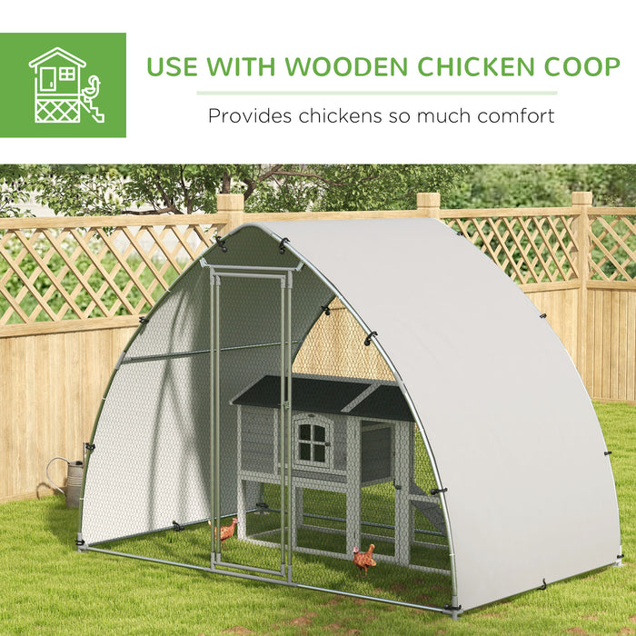 Galvanized Chicken Coop with Weatherproof Cover - Spacious 3 x 1.9 x 2.2m Habitat for Chickens, Ducks, Rabbits - Ideal for Small Farm or Backyard Poultry Enthusiasts