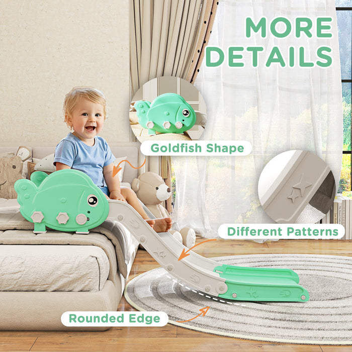 AIYAPLAY Kids Sofa Slide with 130cm Extended Length, HDPE Toddler Slide for Sofa, Bed, Stairs, Easy Assemble & Storage, Green