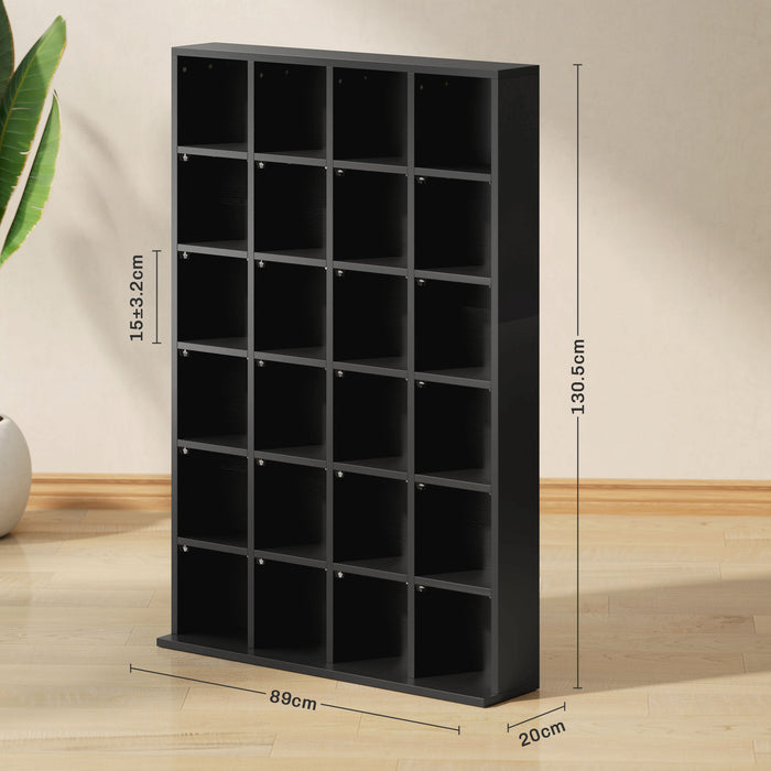 HOMCOM CD Storage Unit with Adjustable Shelves, 89 x 130.5 cm, Black