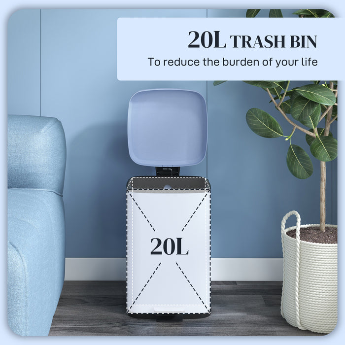 20 Litre Pedal Bin - Fingerprint Proof Metal Kitchen Trash Can with Soft-Close Lid and Removable Inner Bucket - Ideal for Home and Office Waste Management