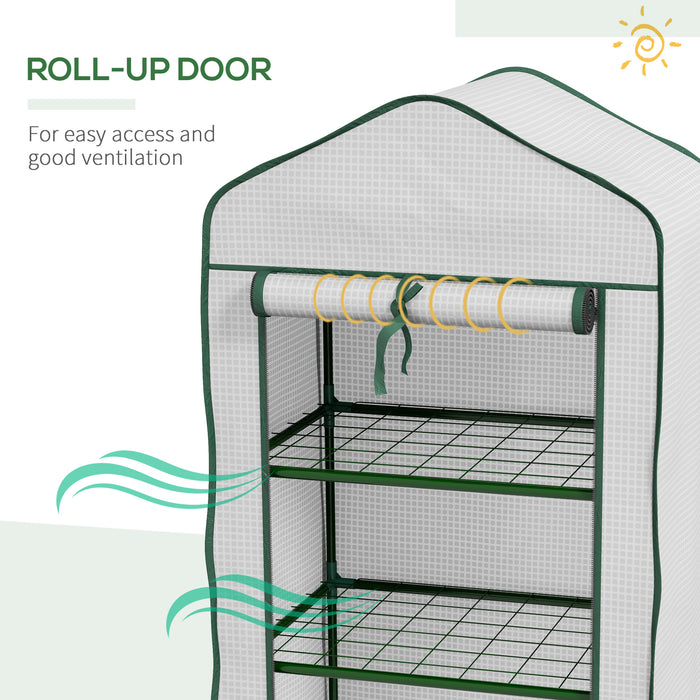 Outsunny Three-Tier Mini Greenhouse - White | Aosom UK