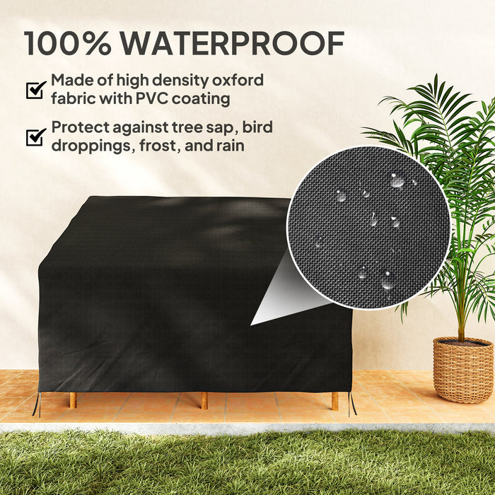Outsunny 600D Oxford Cloth Furniture Cover, 2 Seater Sofa Protector for Garden Patio, Outdoor, Waterproof, Black, 140L x 84W x 56/94H cm