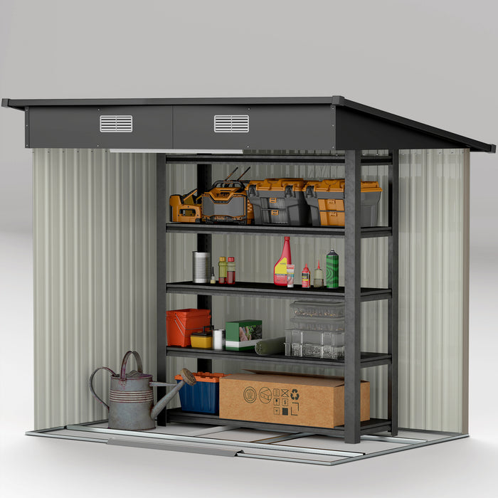 Outsunny Outdoor Garden Storage Shed - Grey Wood Grain