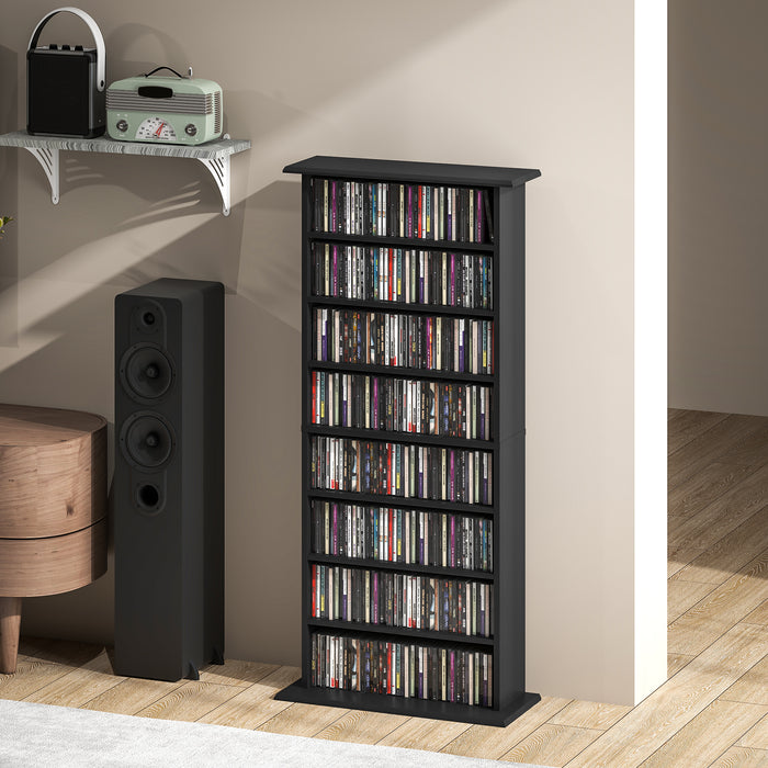 HOMCOM 360 CD/185 DVD/185 Blu-ray Storage Unit - Black