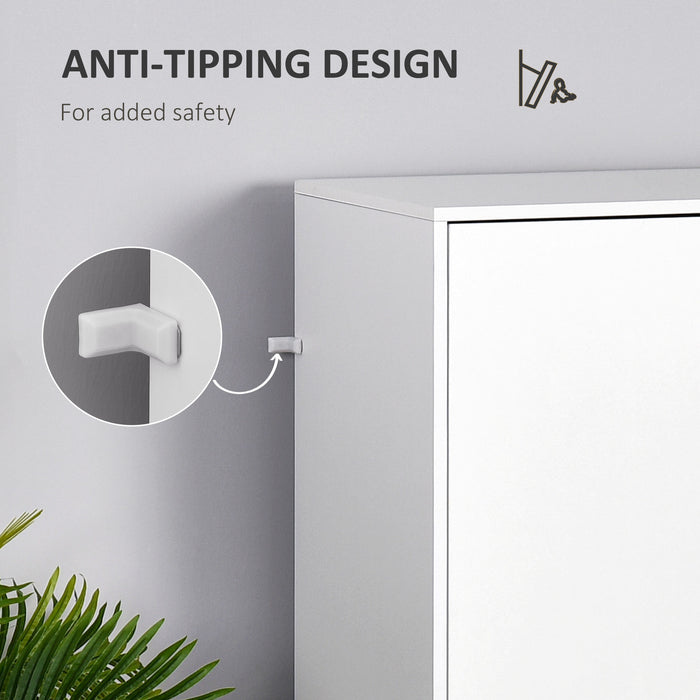 HOMCOM Bedroom Furniture Set, Wardrobe with Hanging Rail, Bedside Table, Floor Cabinet with Storage, Nature Wood Finish and White | Aosom UK