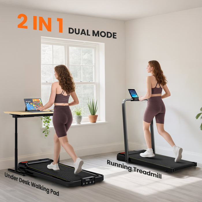 SPORTNOW Folding Walking Treadmill, Under Desk Walking Pad with Incline, Black