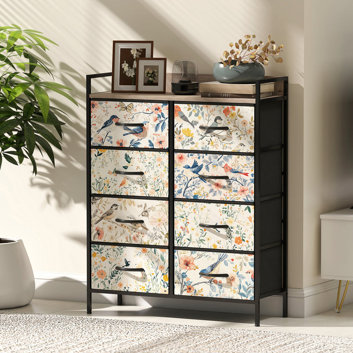 HOMCOM 8-Drawer Chest of Drawers - White