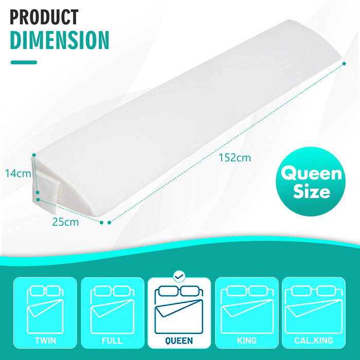 Full/Queen Size Bed Wedge Pillow with Side Pocket-