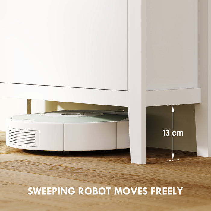 HOMCOM Modern Two-Drawer Shoe Cabinet - White