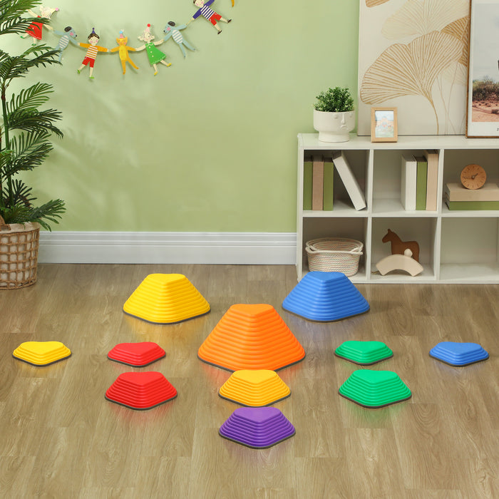 AIYAPLAY 11PCs Heart-Shaped Kids Stepping Stones Balance & Motor Skills, Multicoloured