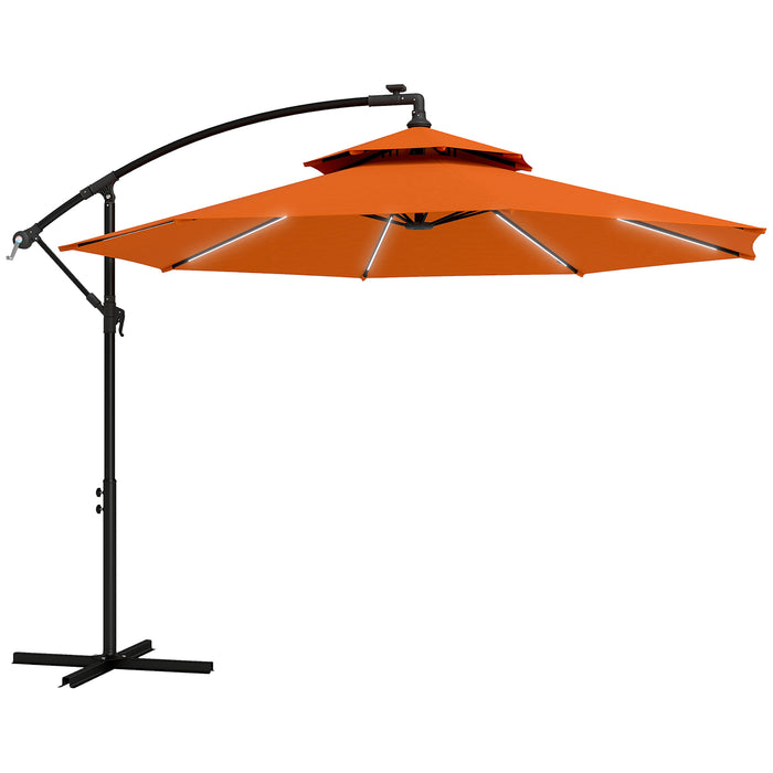 Outsunny 3(m) Cantilever Banana Parasol - Orange