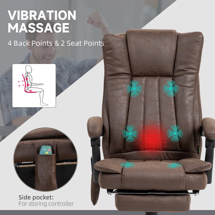 Ergonomic Vibrating Massage Chair with Heat Function - Adjustable Height Desk Chair with Footrest in Darkow - Ideal for Stress Relief & Home Office Comfort
